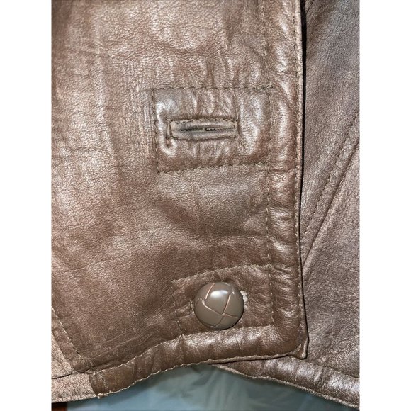 Contempo Casuals Vintage VTG 90s Brown Leather & Shearling Jacket Womens Size S - Picture 5 of 9